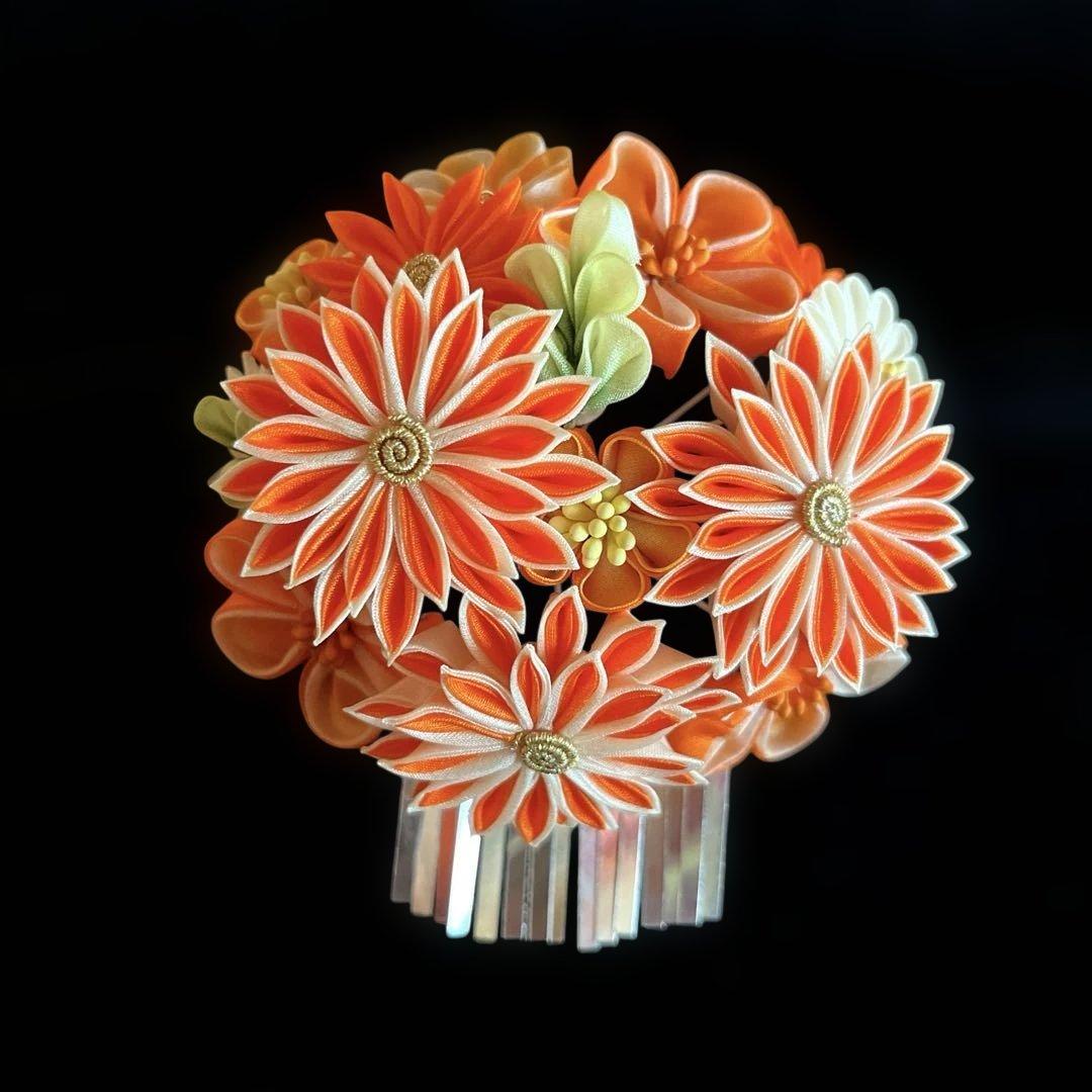 専用です。 日本髪 髪飾り 七五三(7歳) 橙色