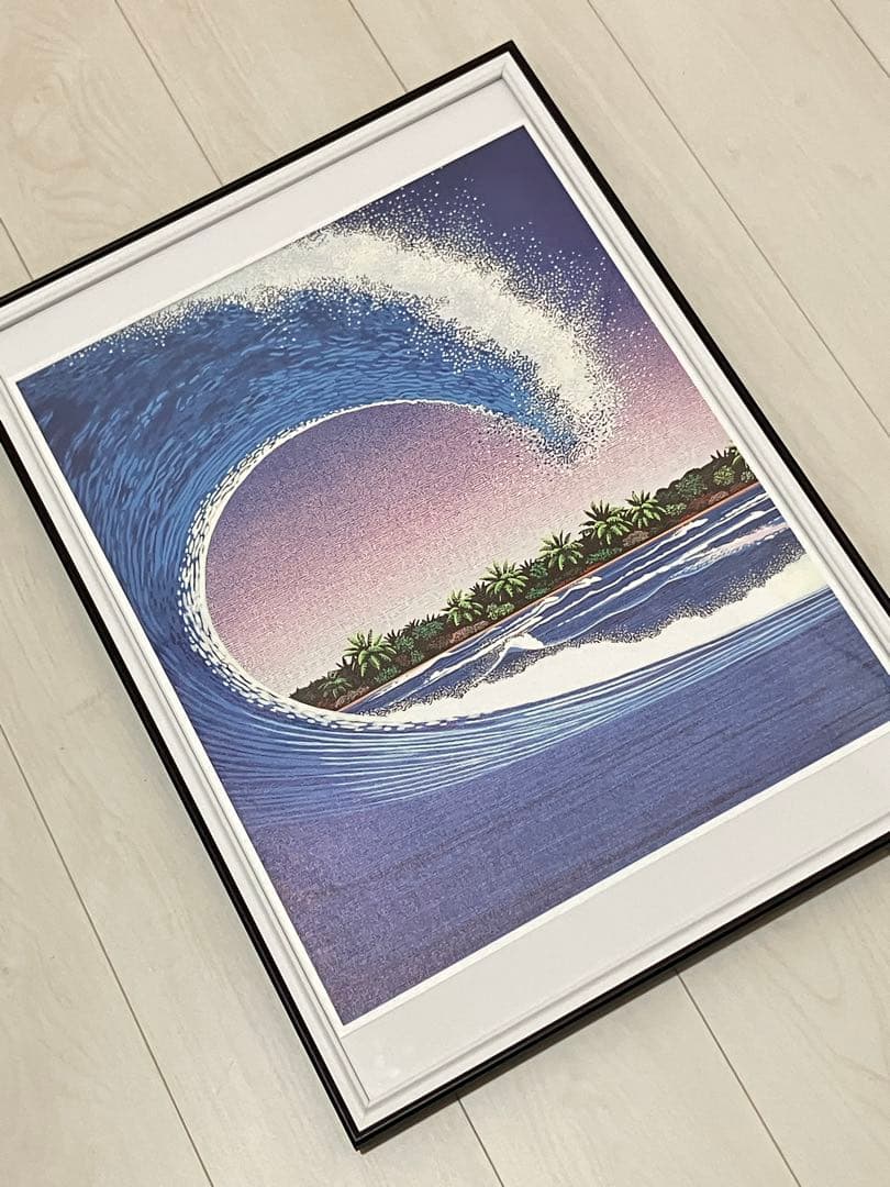 【額縁付き】 永井博（Hiroshi Nagai） A2ポスター 波