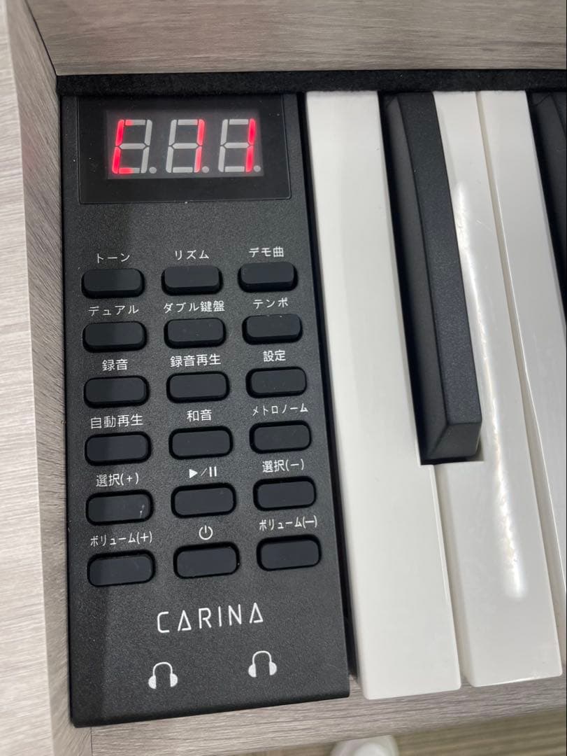 訳あり　電子ピアノ88鍵盤 給電タイプ　木目調ボディ　グレー