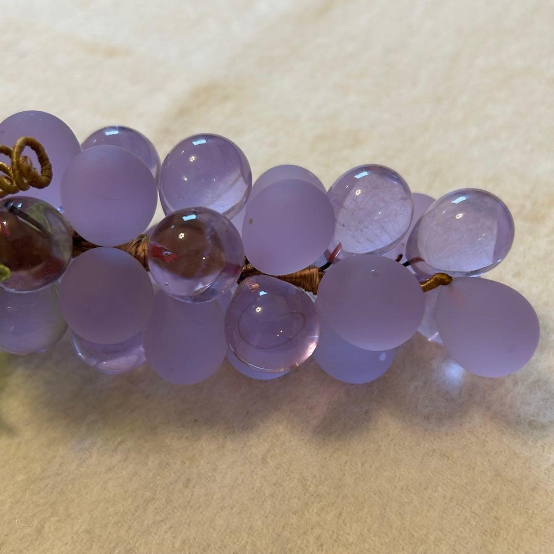 イタリア製　ムラーノガラス　ブドウ　置物　ベネチアングラス