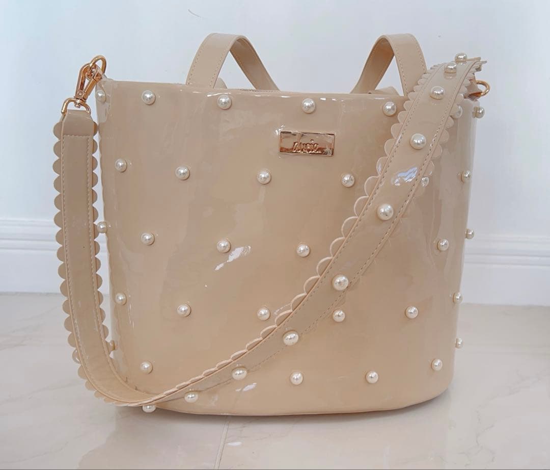 ducie キャリー　小型犬　チワワ　パテントレザーパールキャリー