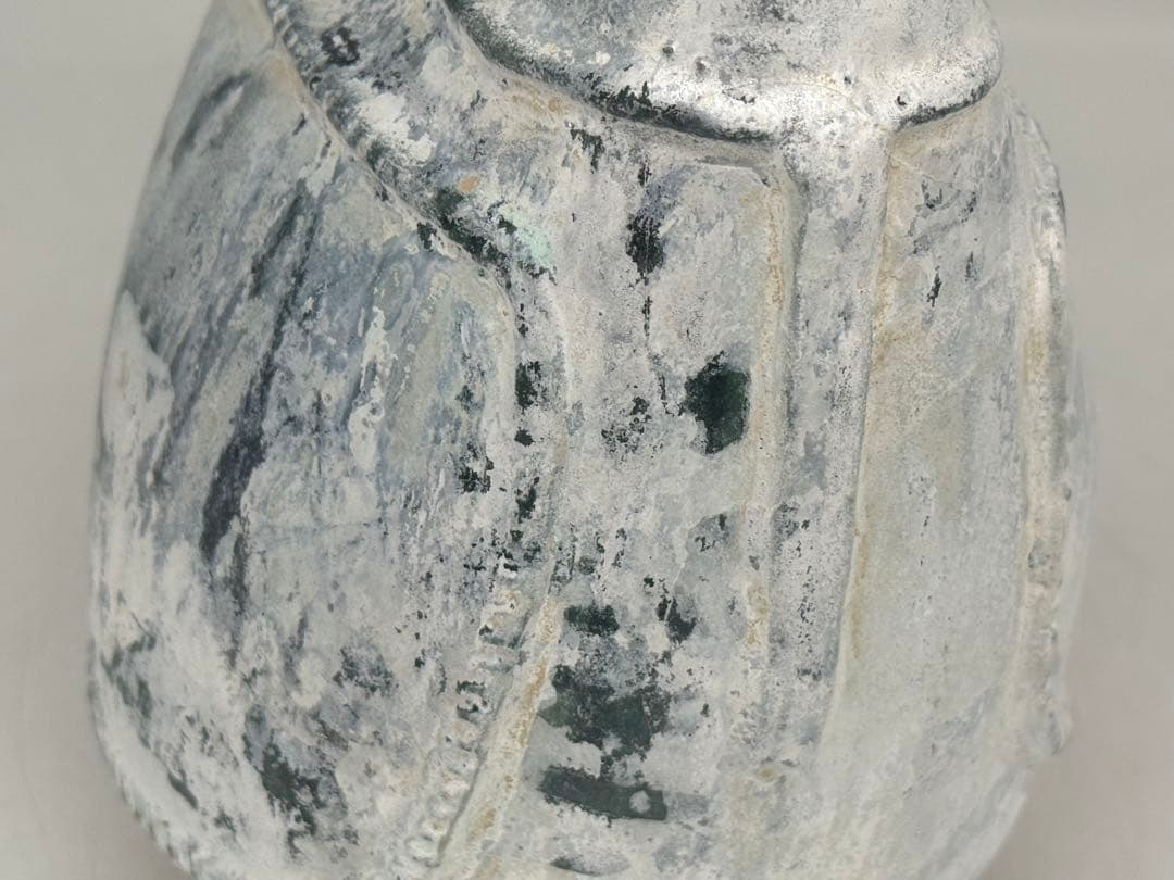 中国　緑釉壺　銀化　古陶器　送料込み250703