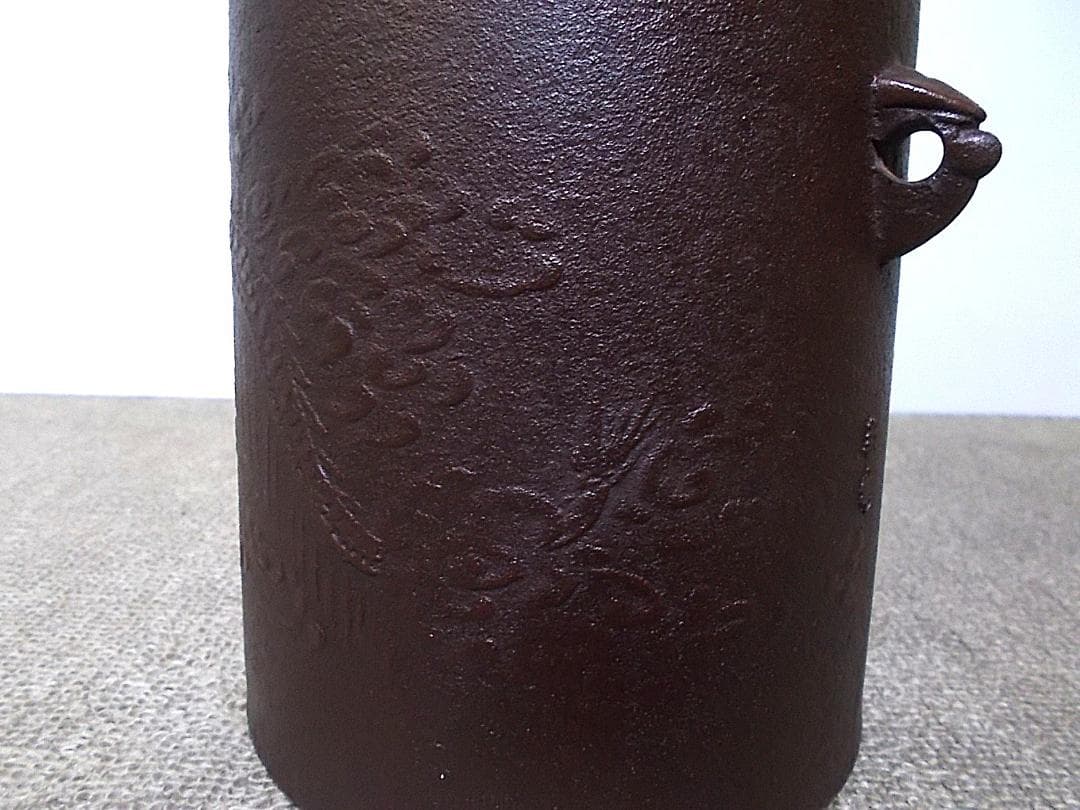 茶道具 人間国宝高橋敬典作 雲龍釜 茶釜 釜環 極厚共箱 送料込み