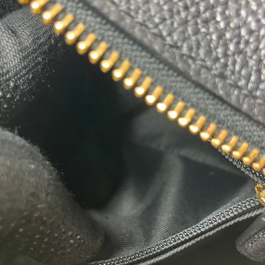 美品✨コーチ カメラバッグ シボ革 チェーン ゴールド金具 ショルダーバッグ 黒