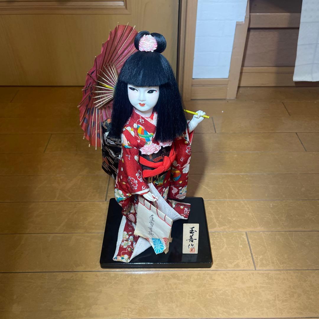 市松人形 玉善作 陶板 昭和レトロ