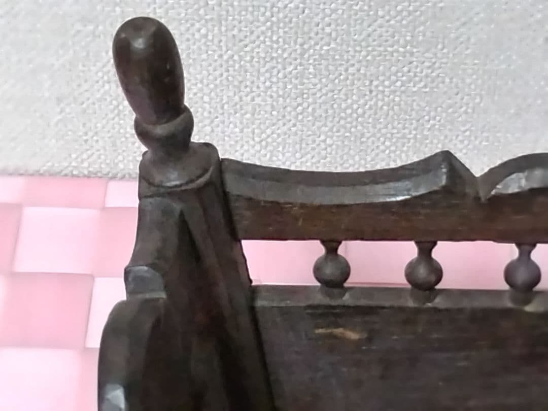 フランス アンティーク ブルターニュ 木製 ドールベッド