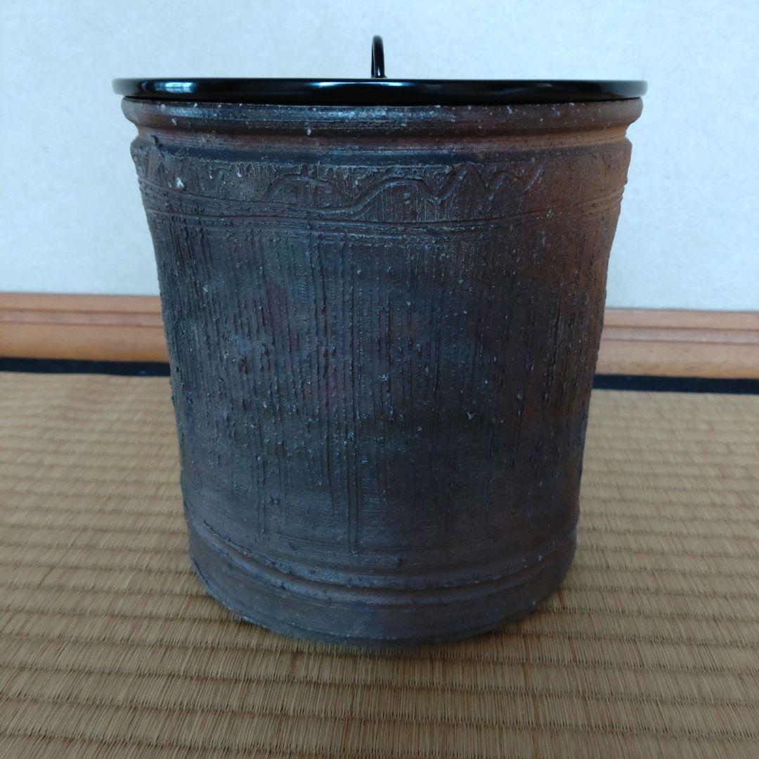 水指　出雲焼　楽山焼　裏千家15世鵬雲斎家元箱書　11代空権造　共箱