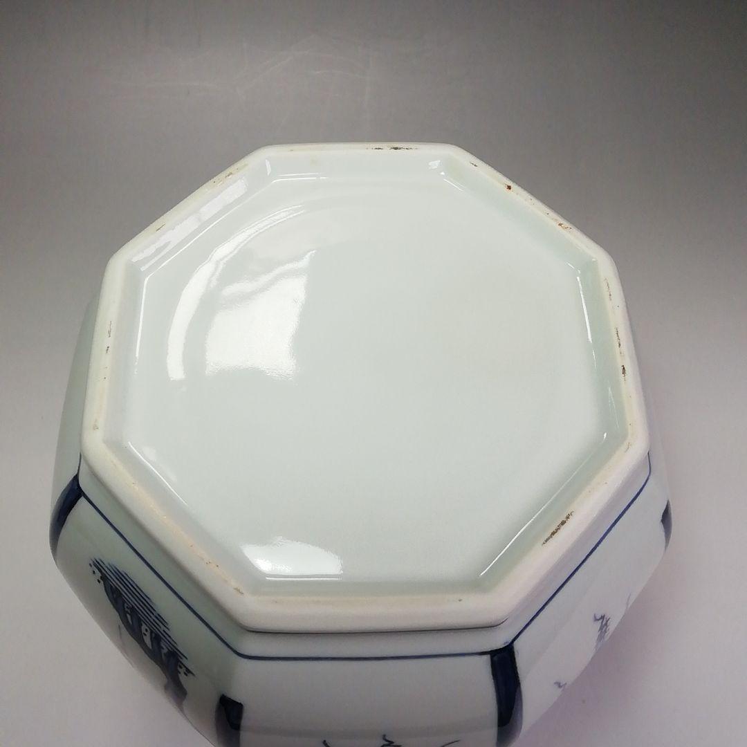 Ｓ４０３　皆具　『ぶどう棚　染付　皆具』『鈴木康月造』　共箱　茶道具