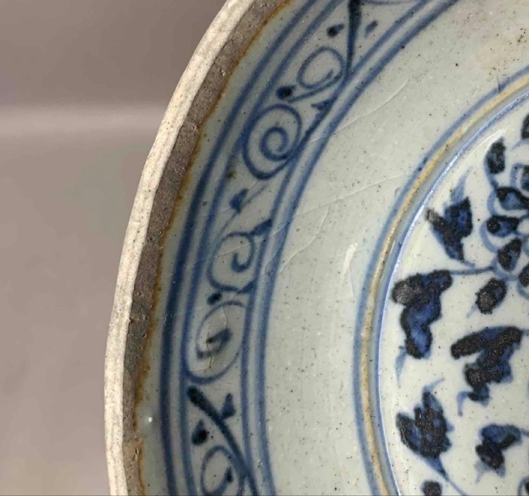 中国 染付花の絵片口　f2250905