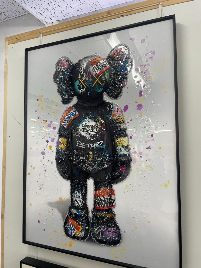 水晶絵　アートパネル　クリスタル　立体　絵画　アート　キラキラ　絵　額絵　壁掛け