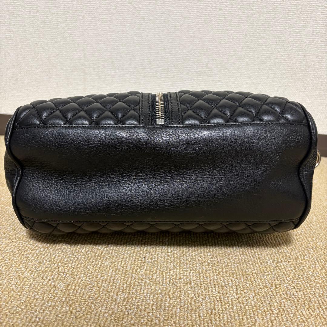 DIESEL ミニボストンバッグ ショルダー 2way キルティング 本革 黒