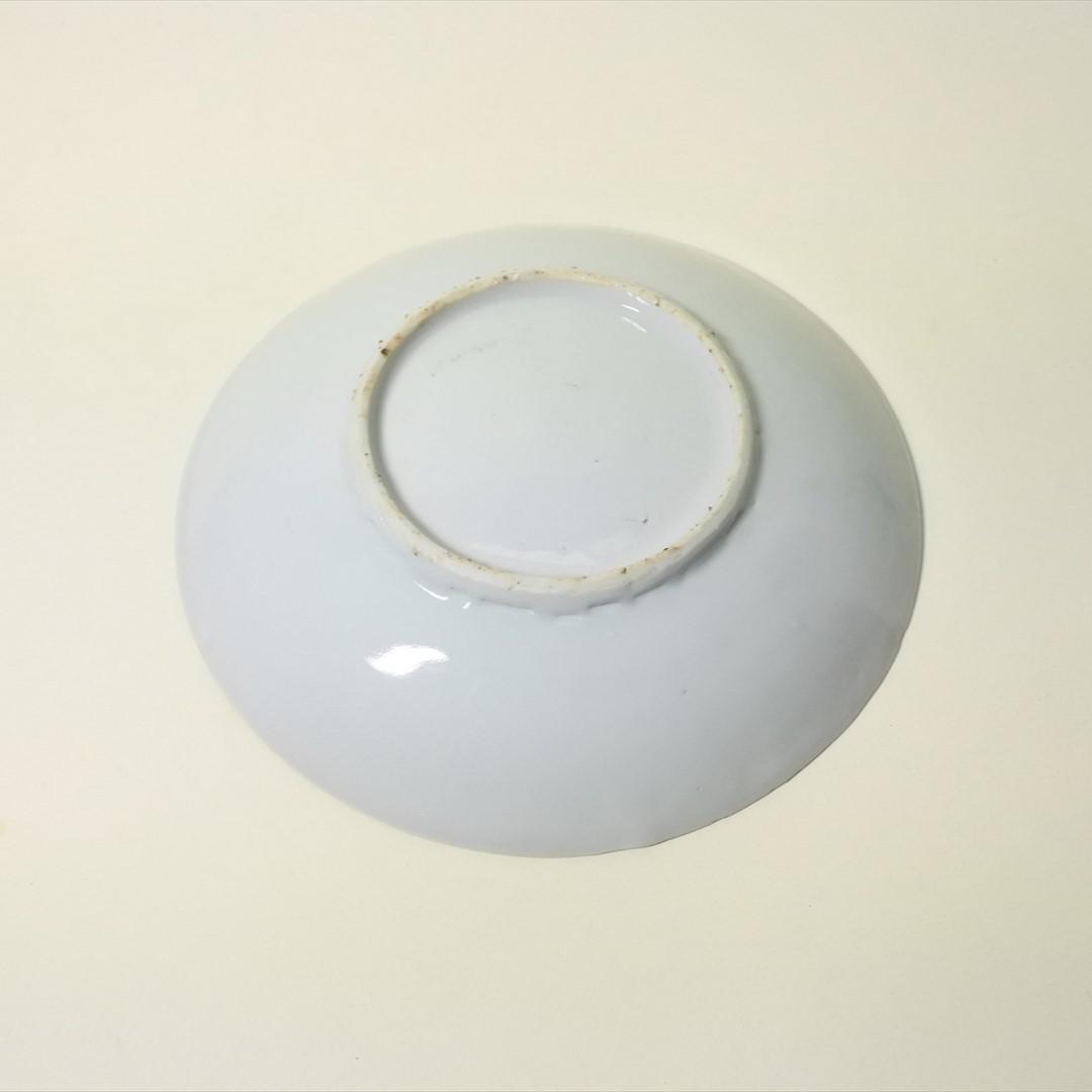 中国　明末清初　古染付　蝶　草花　皿　骨董品　アンティーク