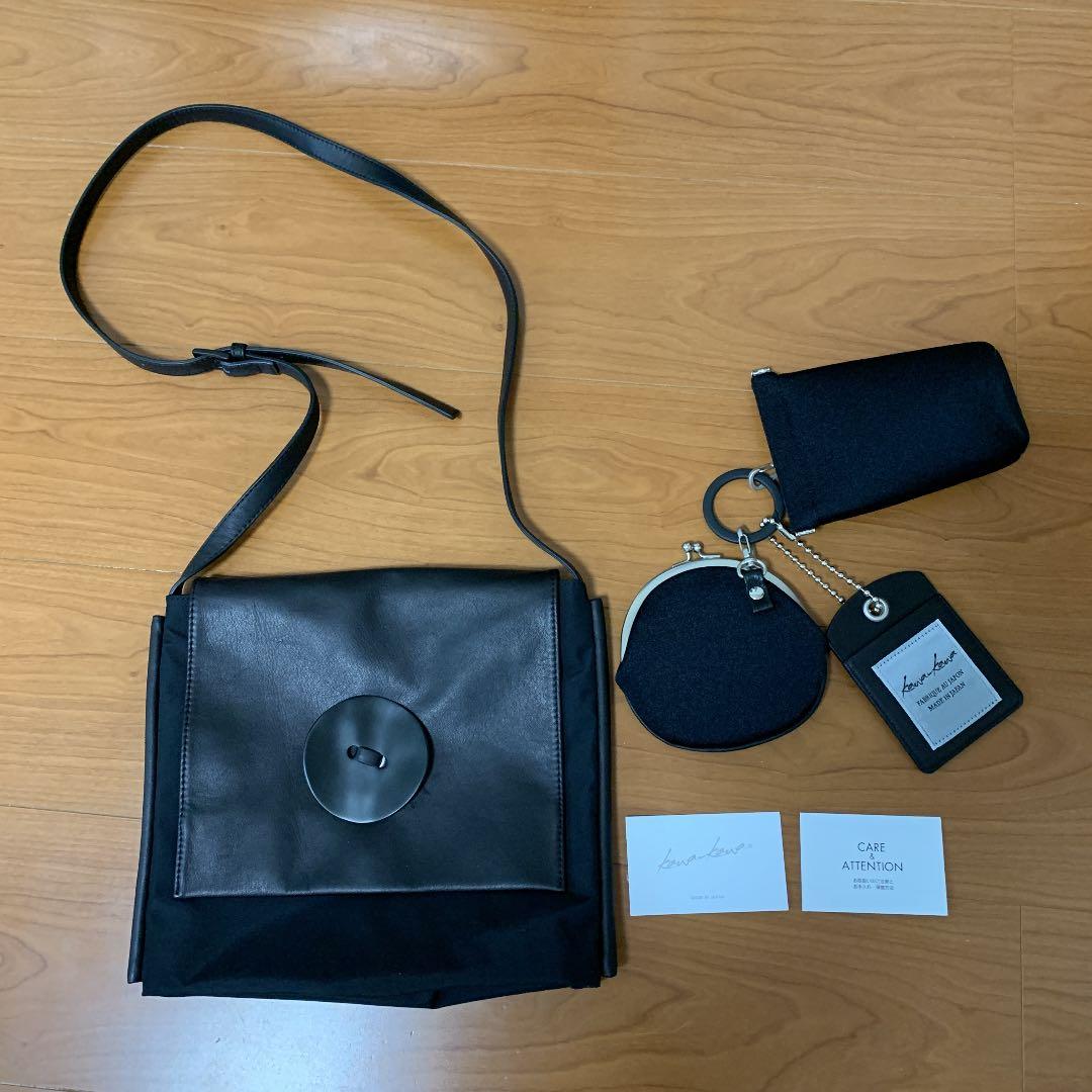 kawakawaボタンショルダーバッグ パスケース＆口金ポーチ＆WETポーチ付