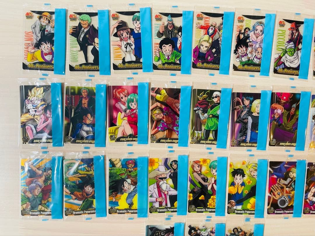 未開封フルコンプ　ジャンプ40周年記念ドラゴンボールワンピース　コラボ　カード