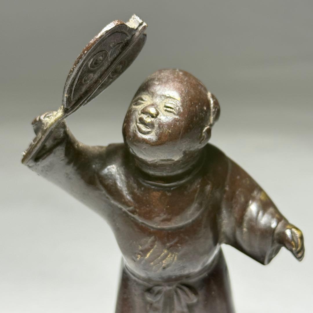 ◆古銅唐子置物 唐銅 江戸幕末〜明治時代◆