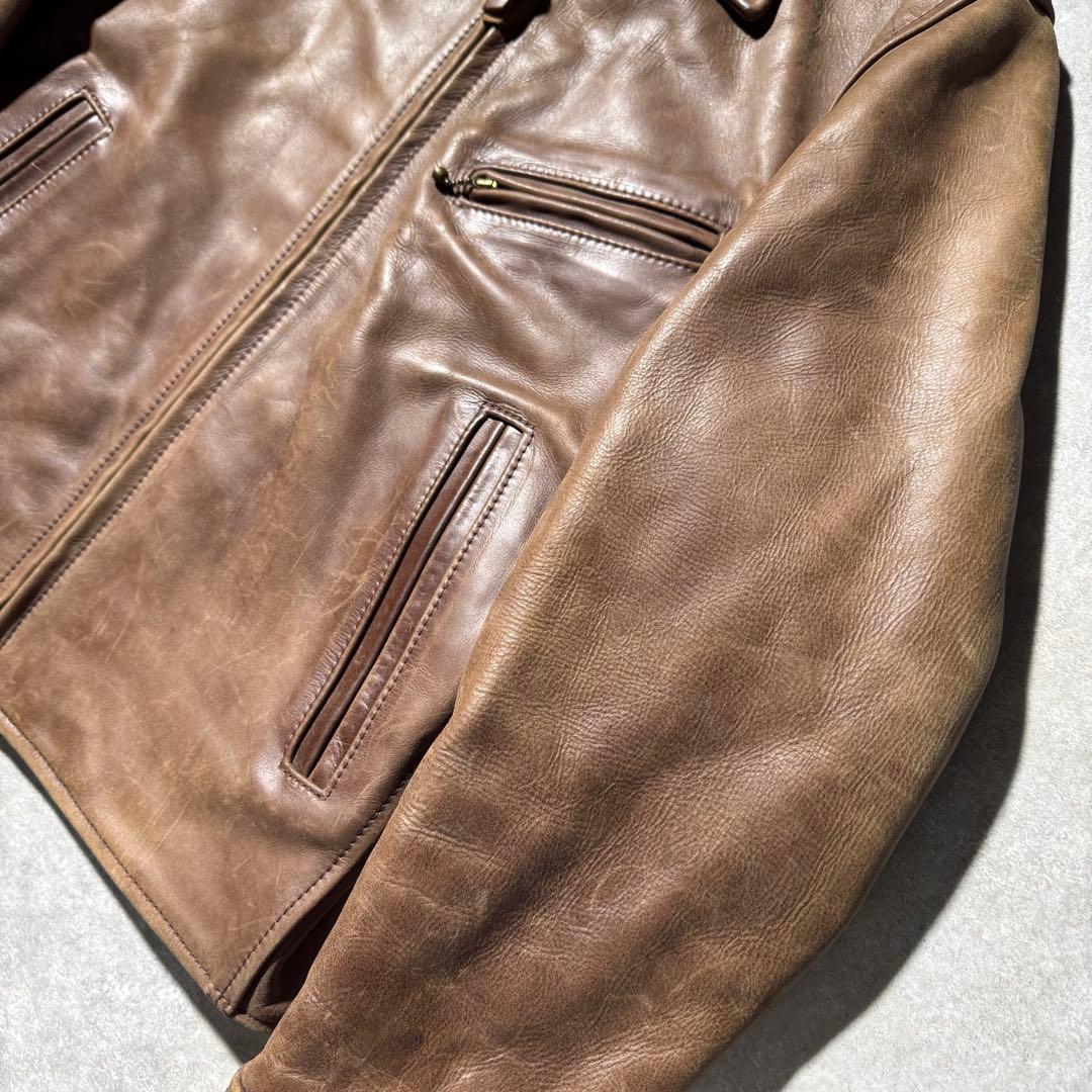 ジャケット・アウター AERO LEATHER Halfbelt leather jacket
