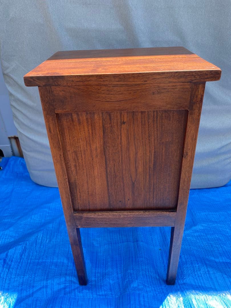 チーク無垢材 アンティーク調 チークスリム　チェスト ナイトテーブル サイド