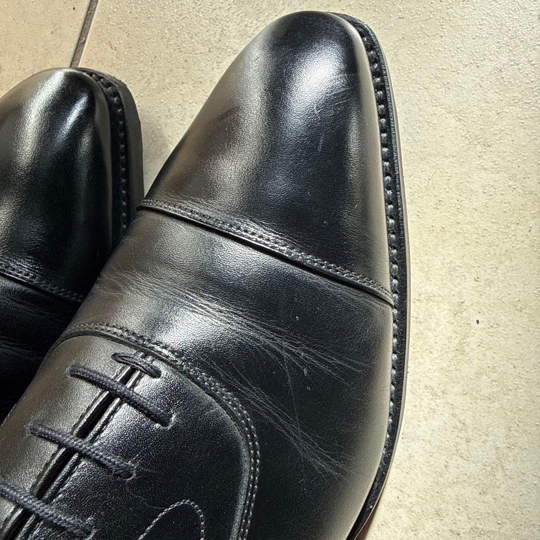 スコッチグレイン　1716 ブラックレザー ストレートチップ