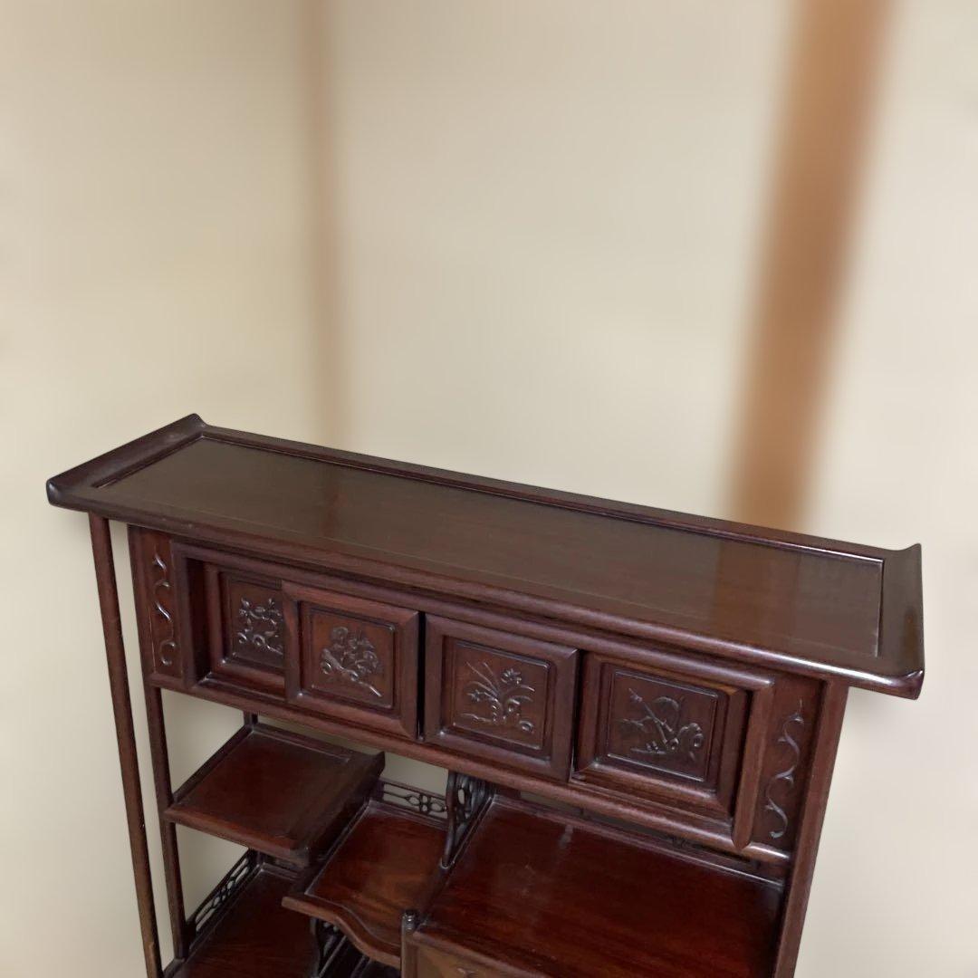 唐木家具　紫檀飾り棚　茶箪笥　アンティーク