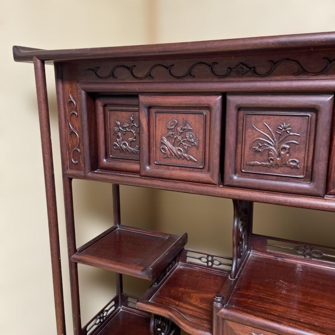 唐木家具　紫檀飾り棚　茶箪笥　アンティーク