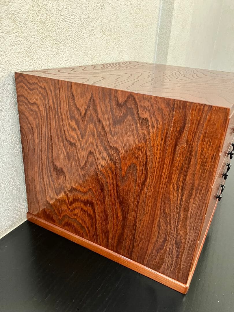 天然木、アクセサリーケース、宝石入れ、収納箱、インテリア、区切り変更可能、(大)