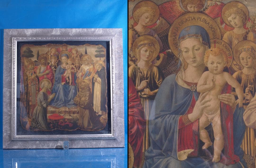 骨董市掘り出し品唐時代　敦煌莫高窟壁画 彩絵　人物像I1636A10-4