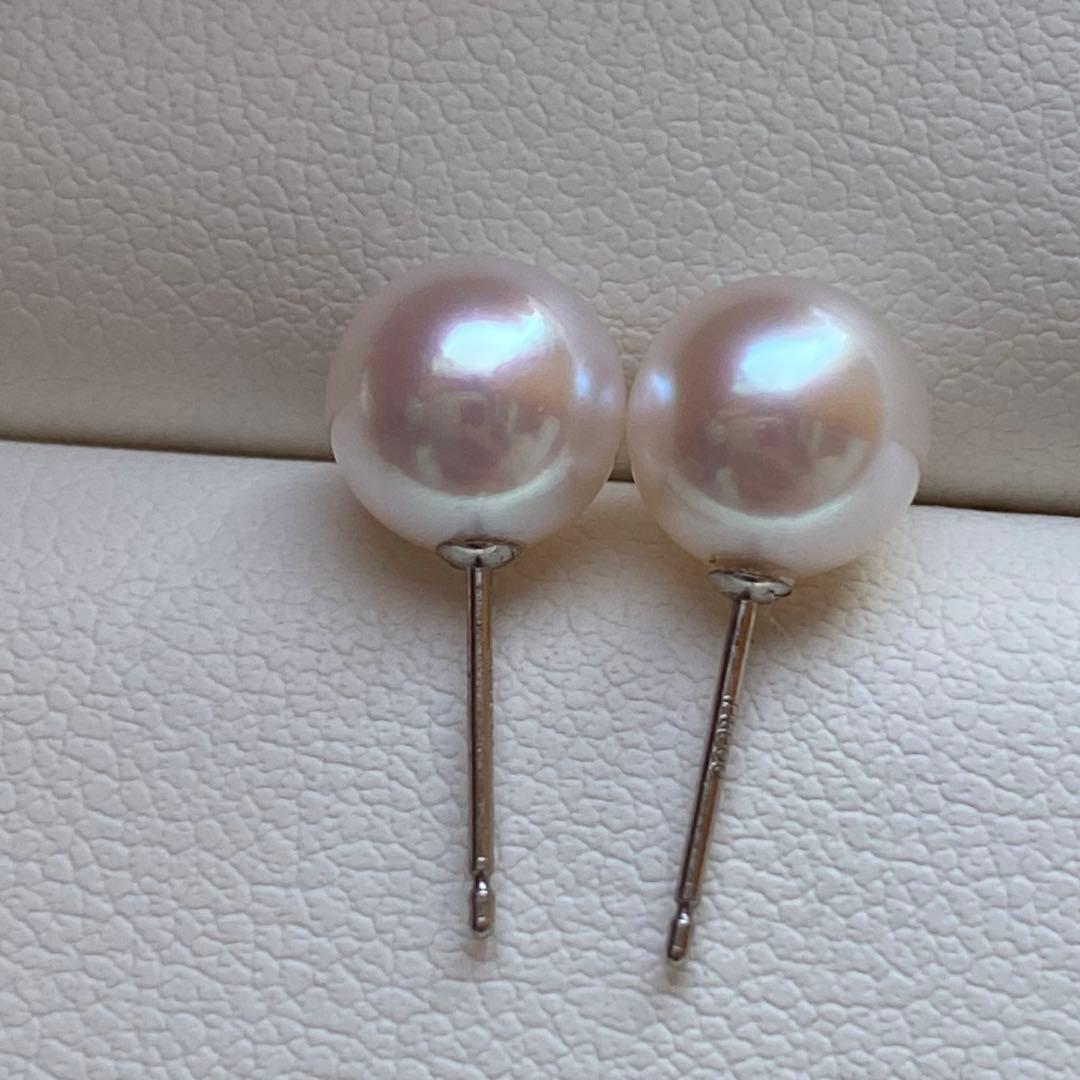 1972 pt900❣️あこや真珠 7-7.5mm ピアス Aly手作