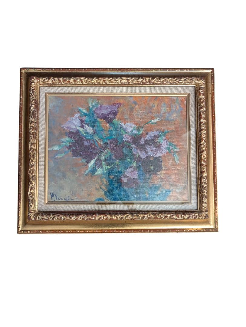 田中実一　トルコキキョウ　油絵