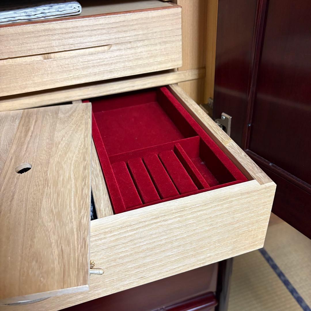 府中家具　木製　箪笥　タンス 引き出し付き　着物収納　アンティーク家具