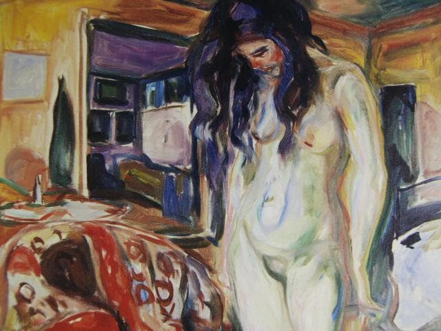 ムンク、『籐椅子のそばに立つモデル I』、希少な画集より、新品高級額・額装付