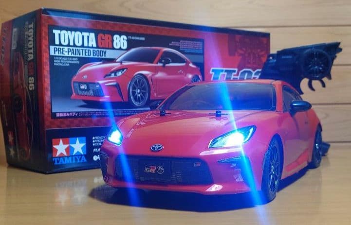田宮模型 GR86(LEDライト付)＆プロポ＆バッテリー充電器セット　未走行品