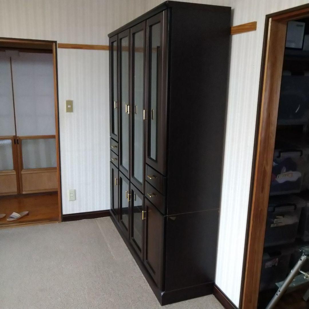 大型ダークブラウン収納キャビネット