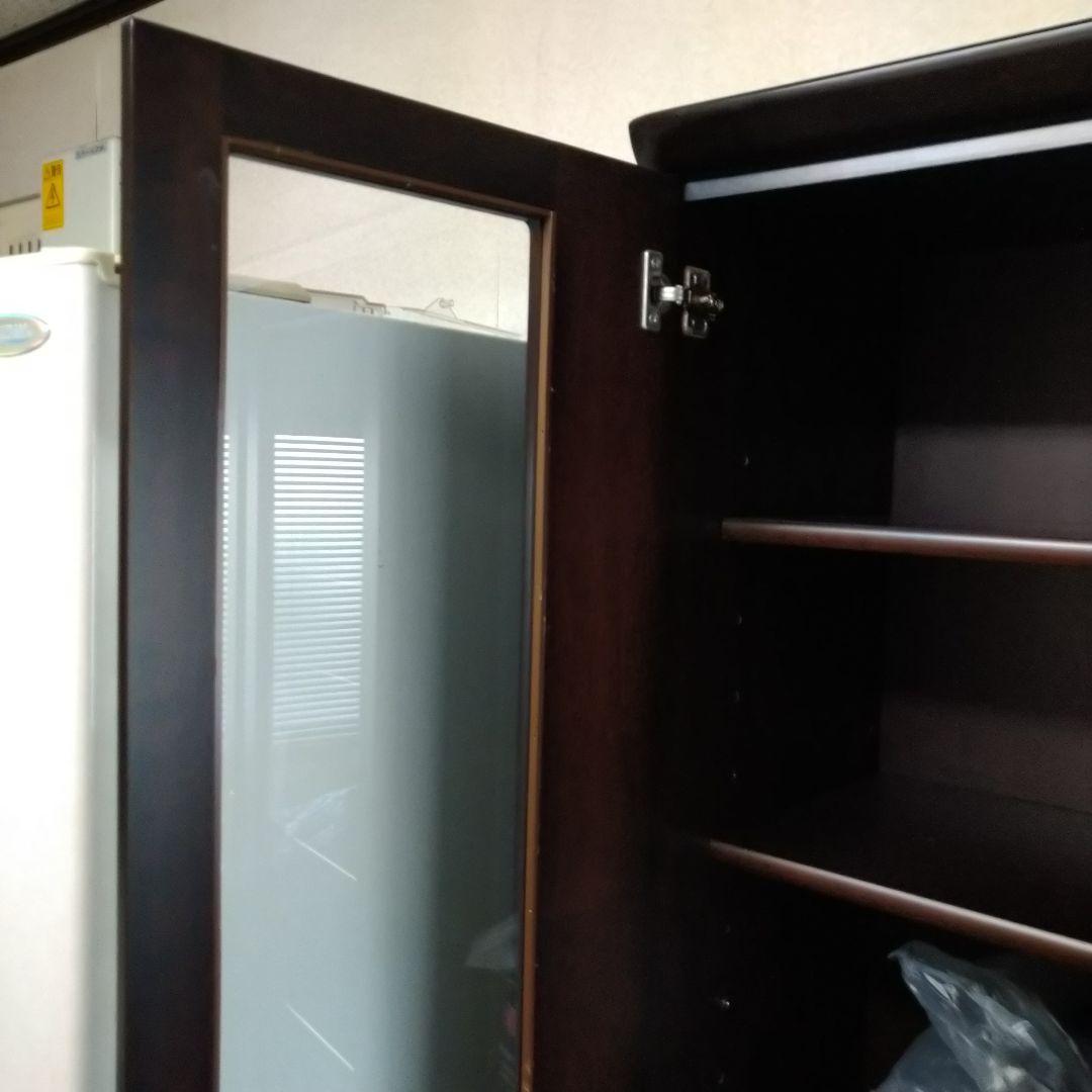 大型ダークブラウン収納キャビネット