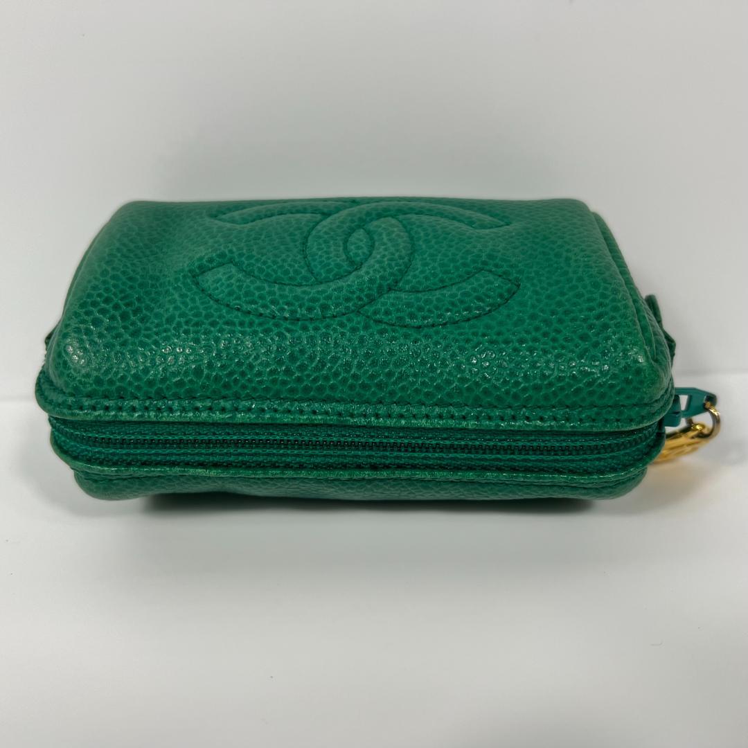 シャネル 3番台 ココマーク キャビアスキン ミニポーチ MBZ039