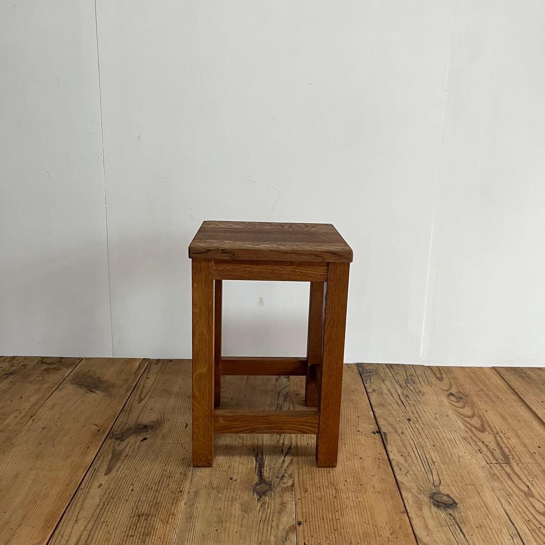 アンティーク 角 スツール 椅子 植物台 無垢材 昭和レトロ z798