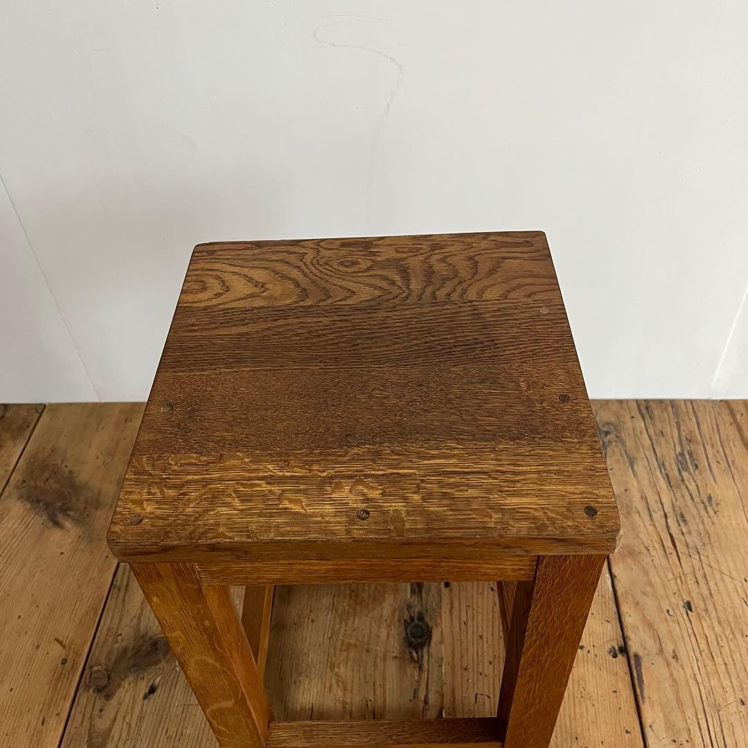 アンティーク 角 スツール 椅子 植物台 無垢材 昭和レトロ z798