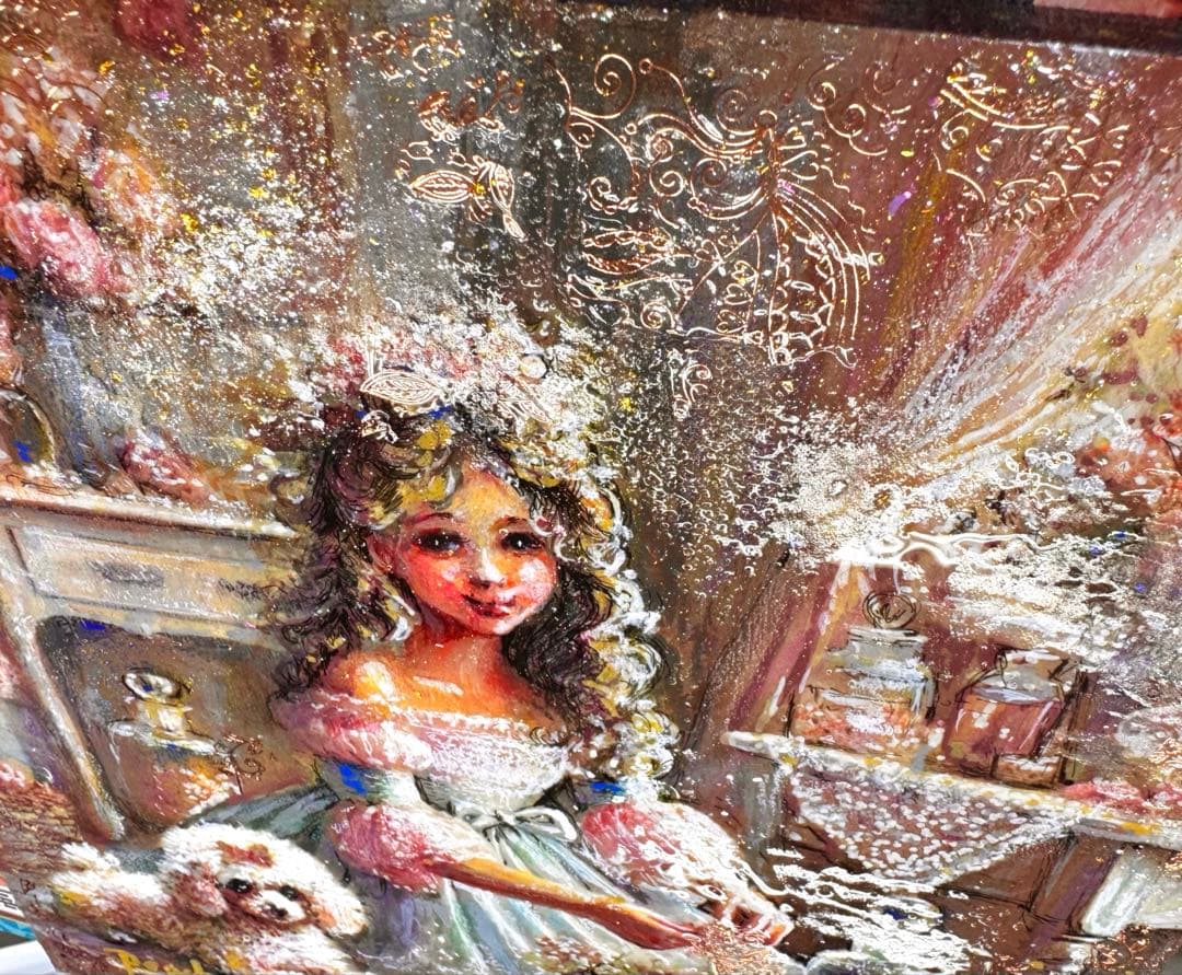 ま*ゆ様 絵画原画《ポプリgold》feminine tones &girly