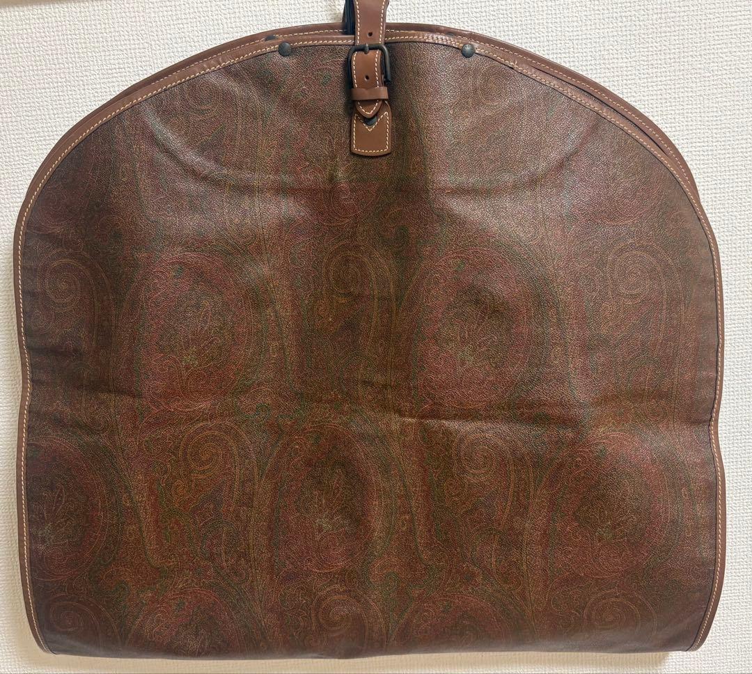 エトロ　ペイズリー柄ガーメントバッグ ブラウン