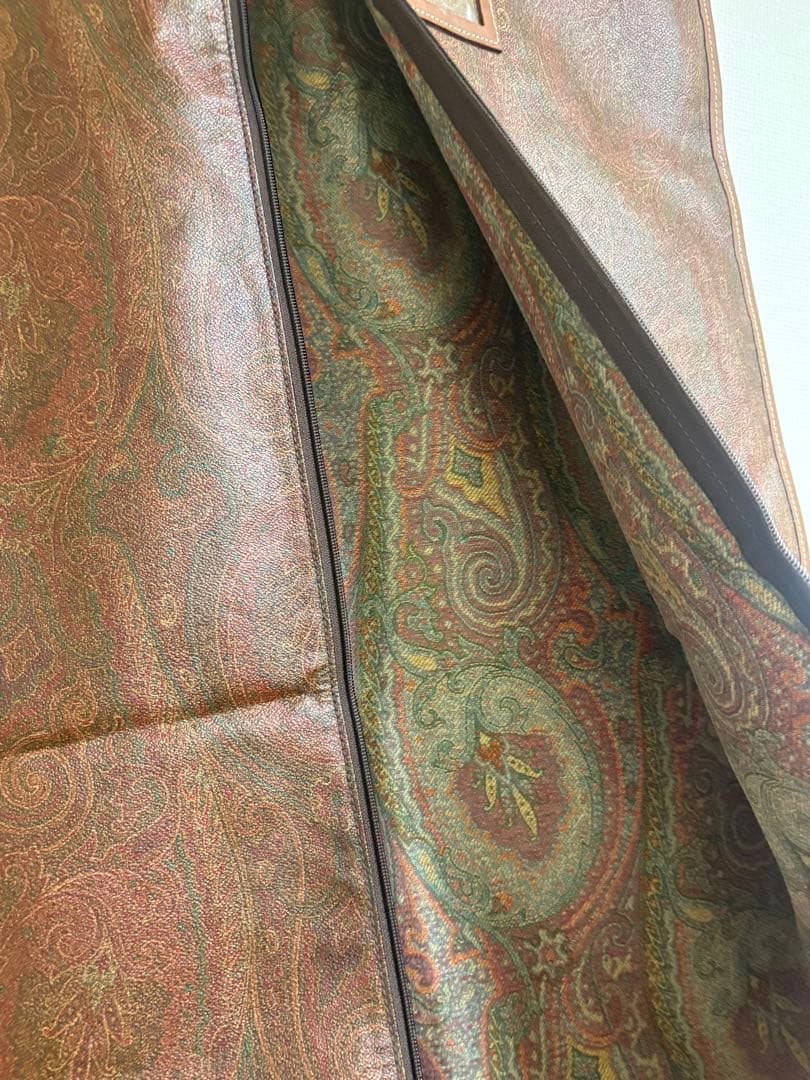 エトロ　ペイズリー柄ガーメントバッグ ブラウン