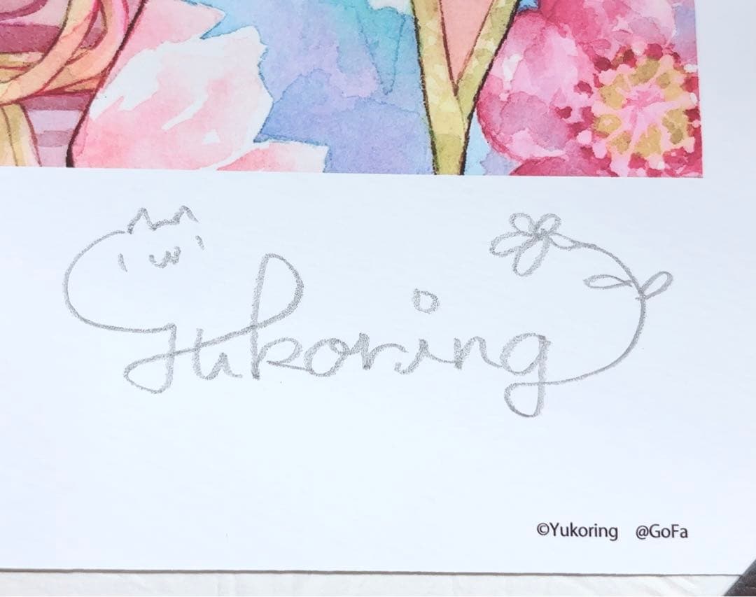 優子鈴　直筆サイン入り　アートグラフ　B　 複製原画