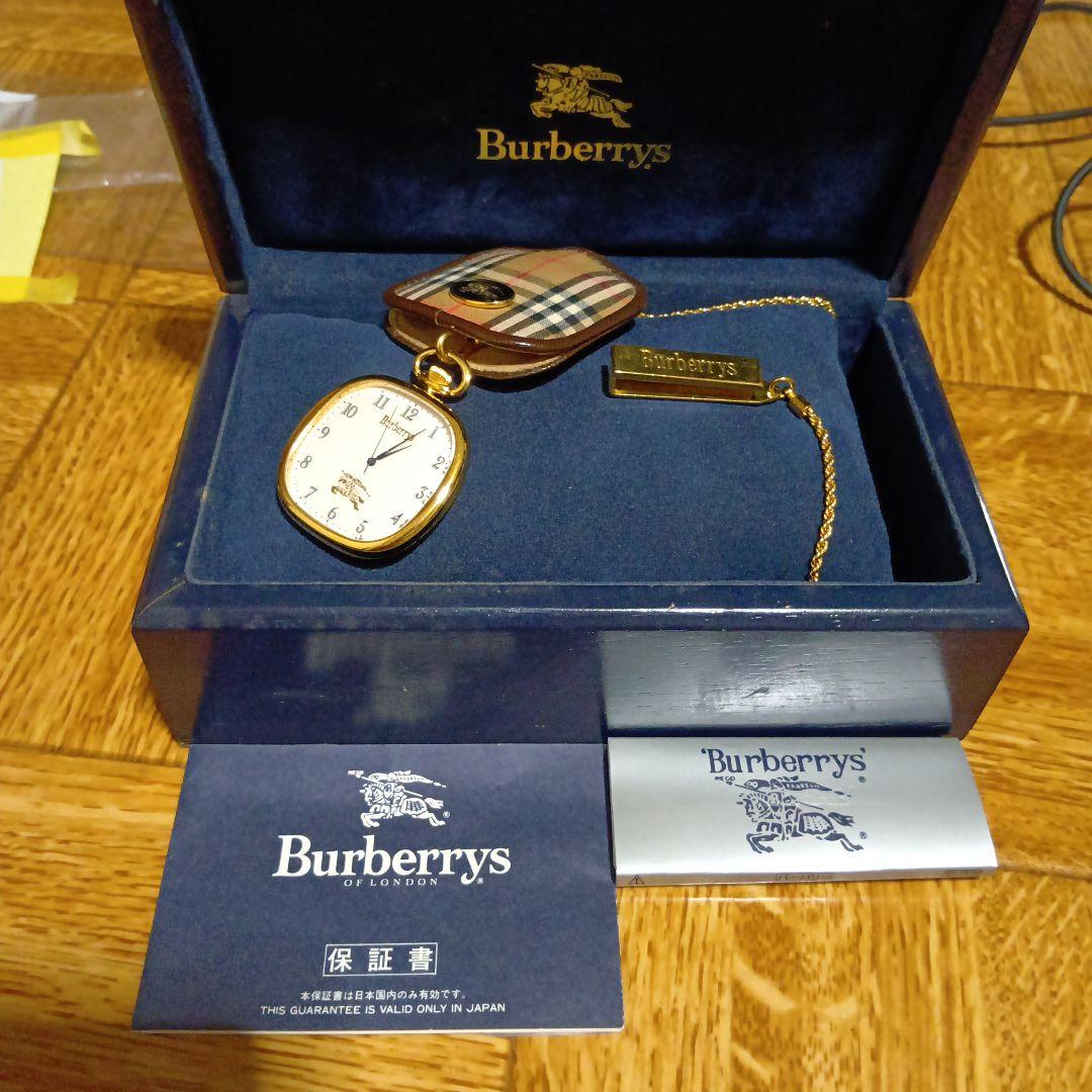 g*a様 Burberrys ゴールド 懐中時計 チェックケース付き　稼働品
