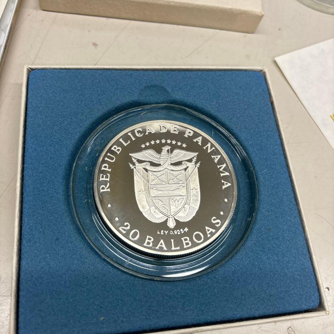 C3084【美品】パナマ共和国　20バルボア銀貨