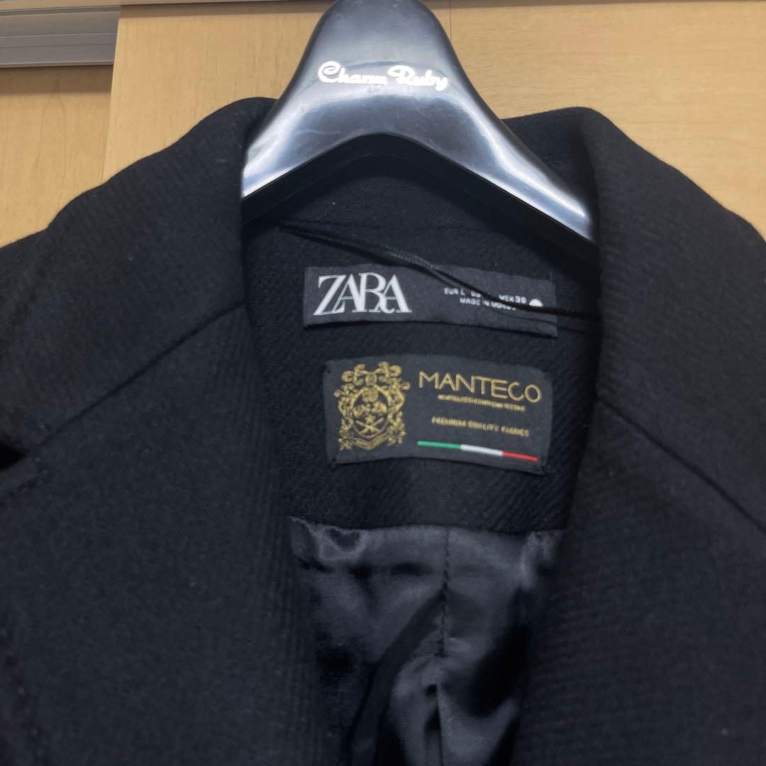 ZARAザラMANTECOチェスターコートLブラック