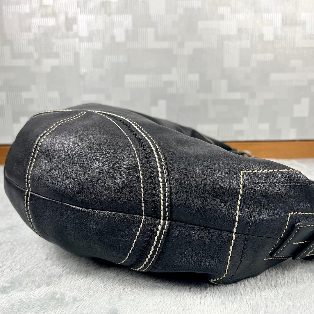 バッグ Coach Hobo Shoulder Bag Black Leather