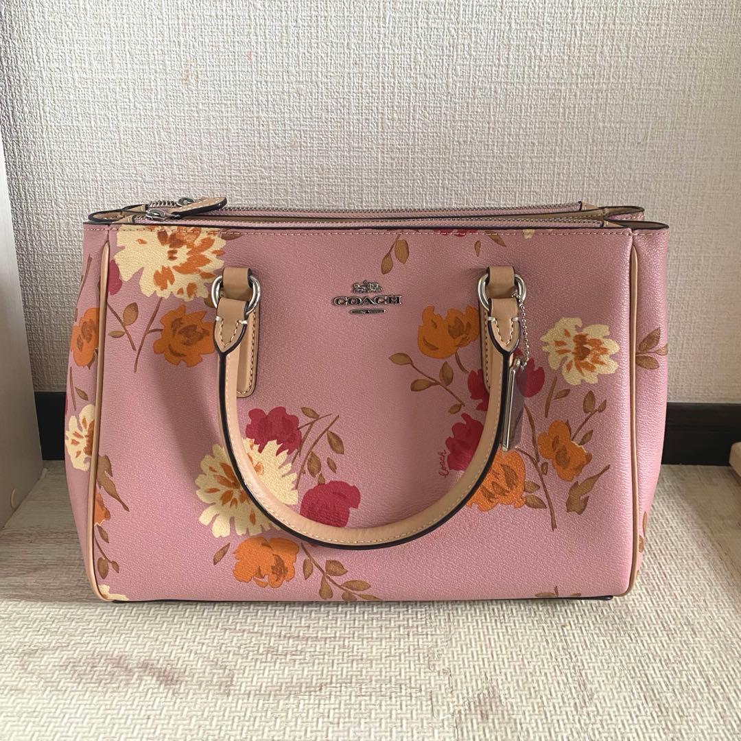 COACH ハンドバッグ フローラル レディース ピンク 花柄 ショルダーバッグ