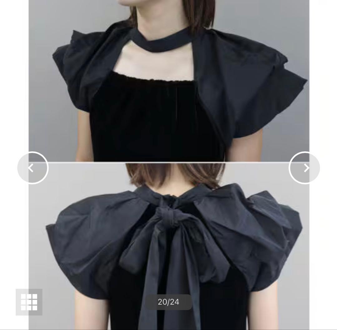 アンドレスド　ドレープベロアドレス　ネイビー