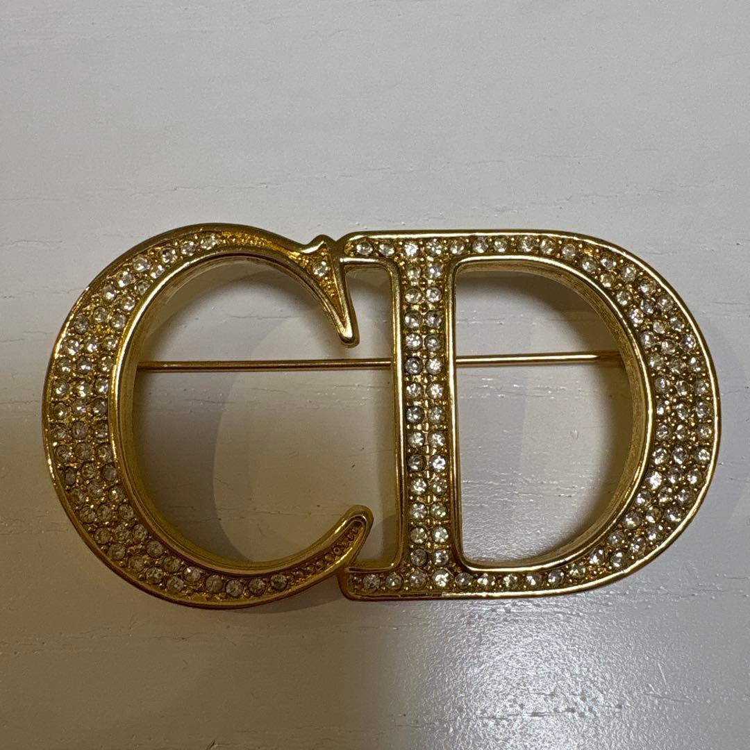 ChristianDior⭐︎CDロゴブローチ⭐︎クリスタル⭐︎美品