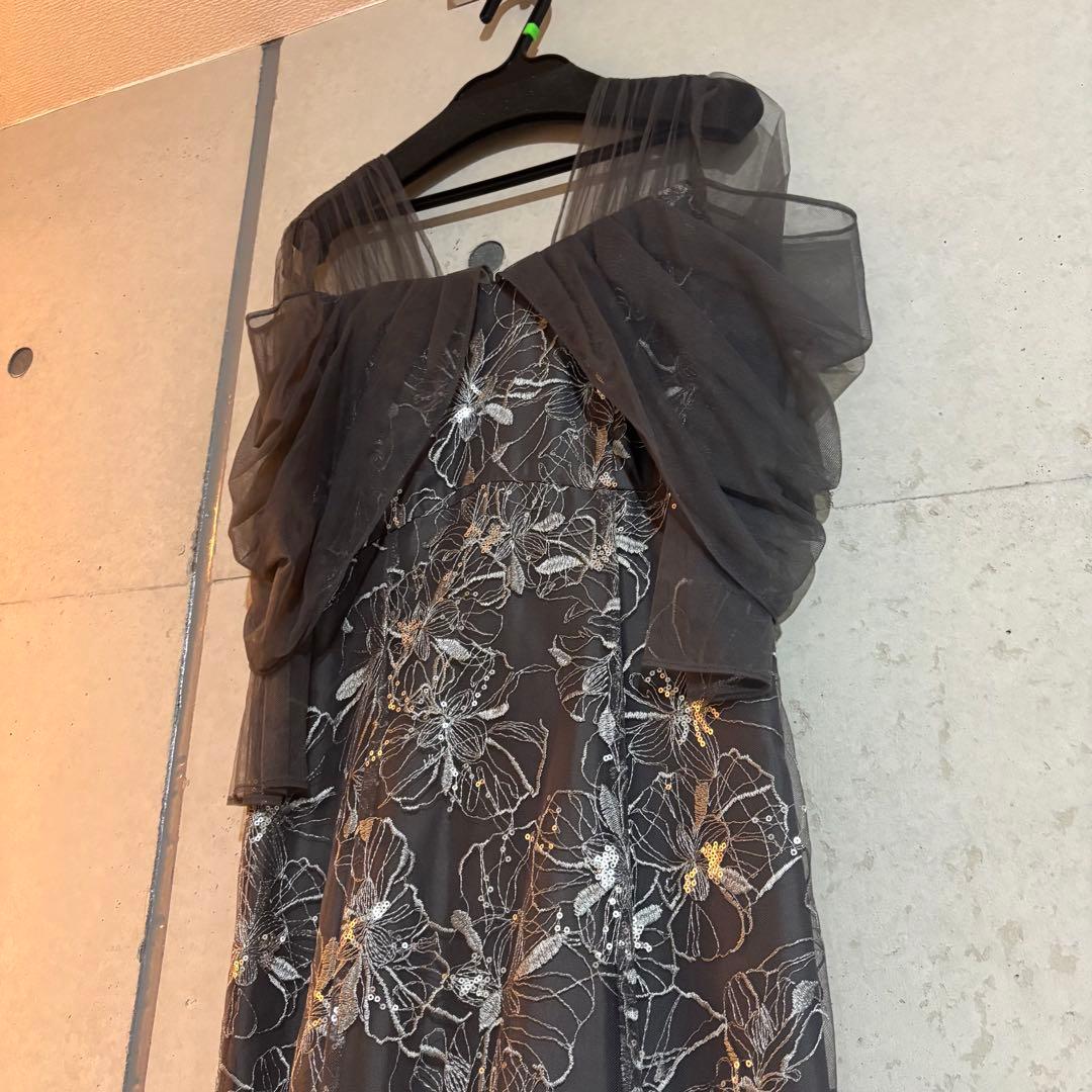 【新品未使用】tulle drape spangle dress