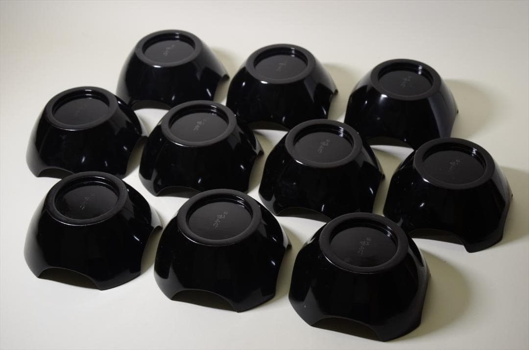 昭和時代　塗物　向付　笹図　割山椒風　10客組　アンティーク　骨董品 b