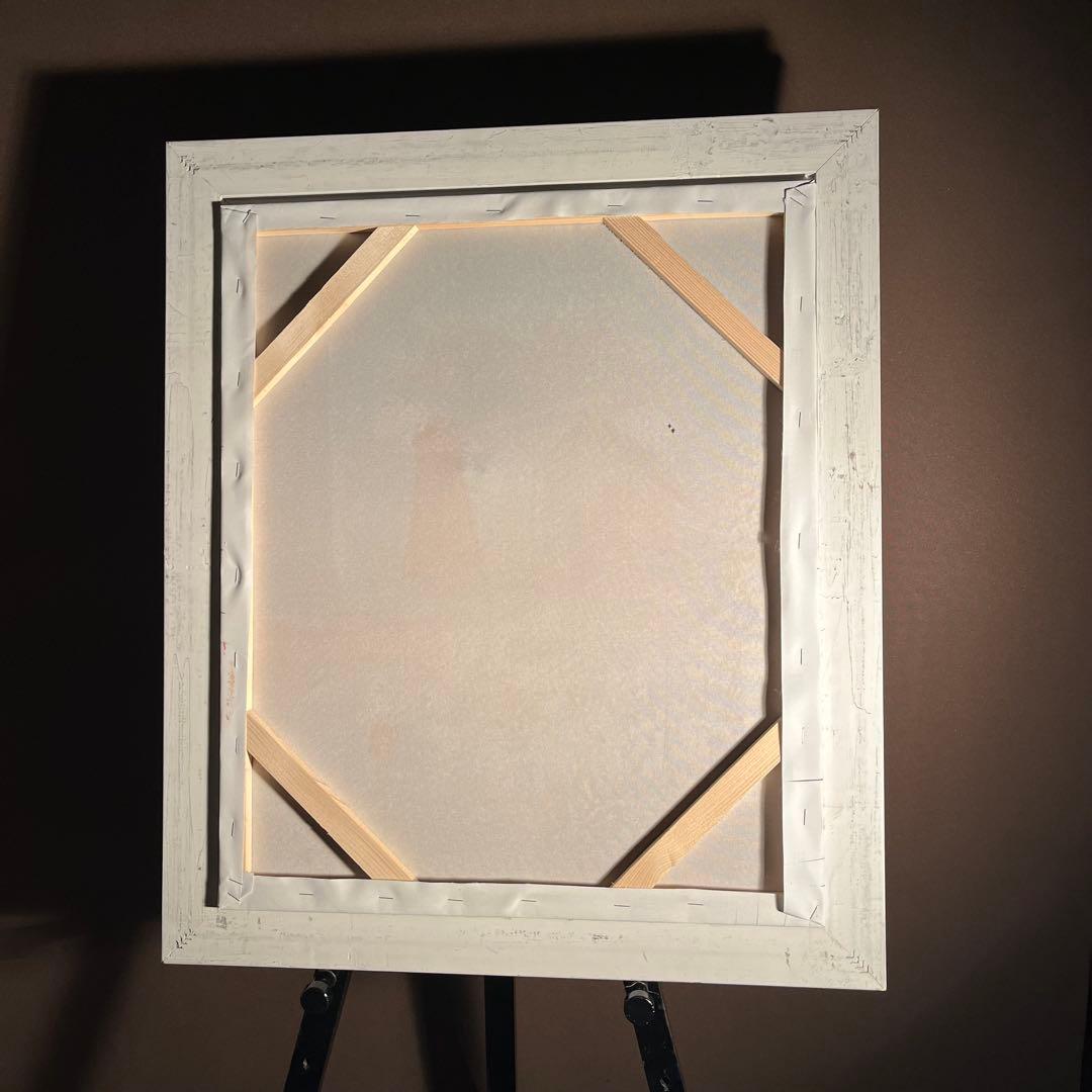 手書き油絵 パリの風景 ムーラン・ルージュの風車 額付 絵画 油彩画